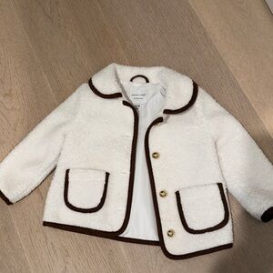 Janie and Jack Cream and Brown Kids Blazer